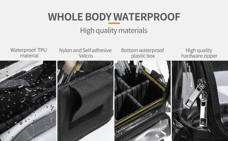 Transparent Barber Bag, Multi Layer Handle Bag, PVC Professional Makeup Artist Storage Bag, Multipurpose Removable Divider Bag, Casual Zipper Toiletry Wash Shoulder Bag, Makeup Women Travel Cosmetic Bag Transparent Barber Bag, Multi Layer Handle Bag, PVC Professional Makeup Artist Storage Bag, Multipurpose Removable Divider Bag, Casual Zipper Toiletry Wash Shoulder Bag, Makeup Women Travel Cosmetic Bag